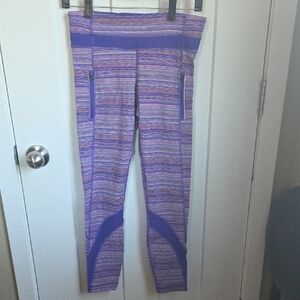 Lululemon Purple Striped Leggings